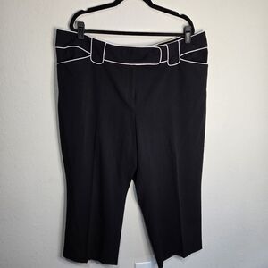 NWT Lane Bryant Black Crop Dress Pants with White Trim